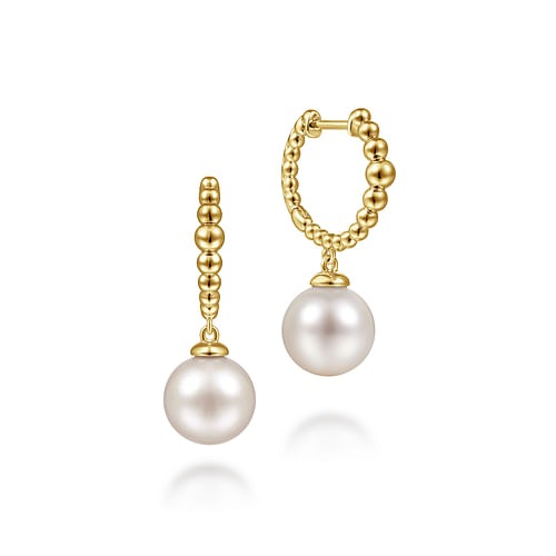 Gabriel & Co. Bujukan Pearl Drop Huggie Earrings