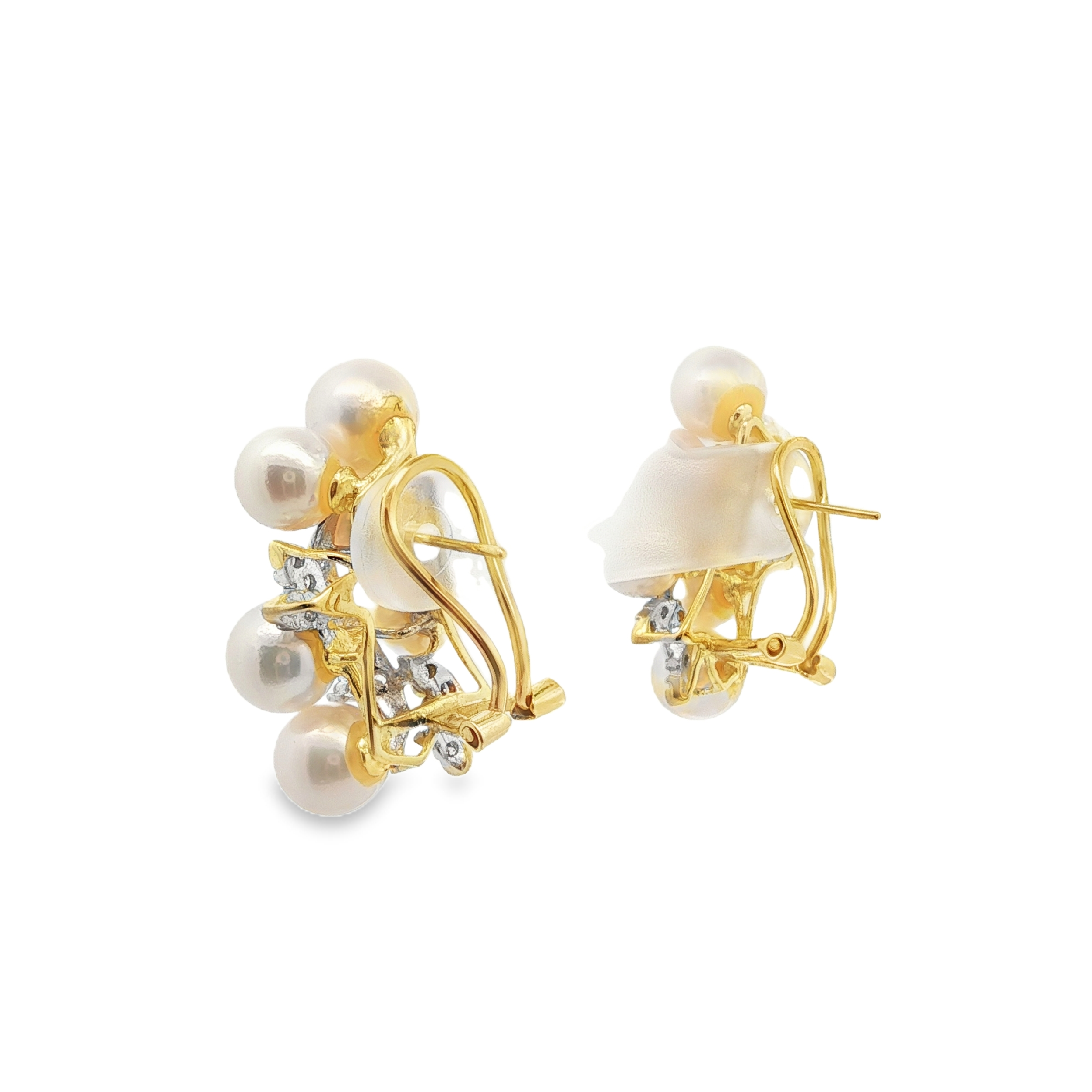 Estate by Martin Binder Akoya Pearl & Diamond Earrings