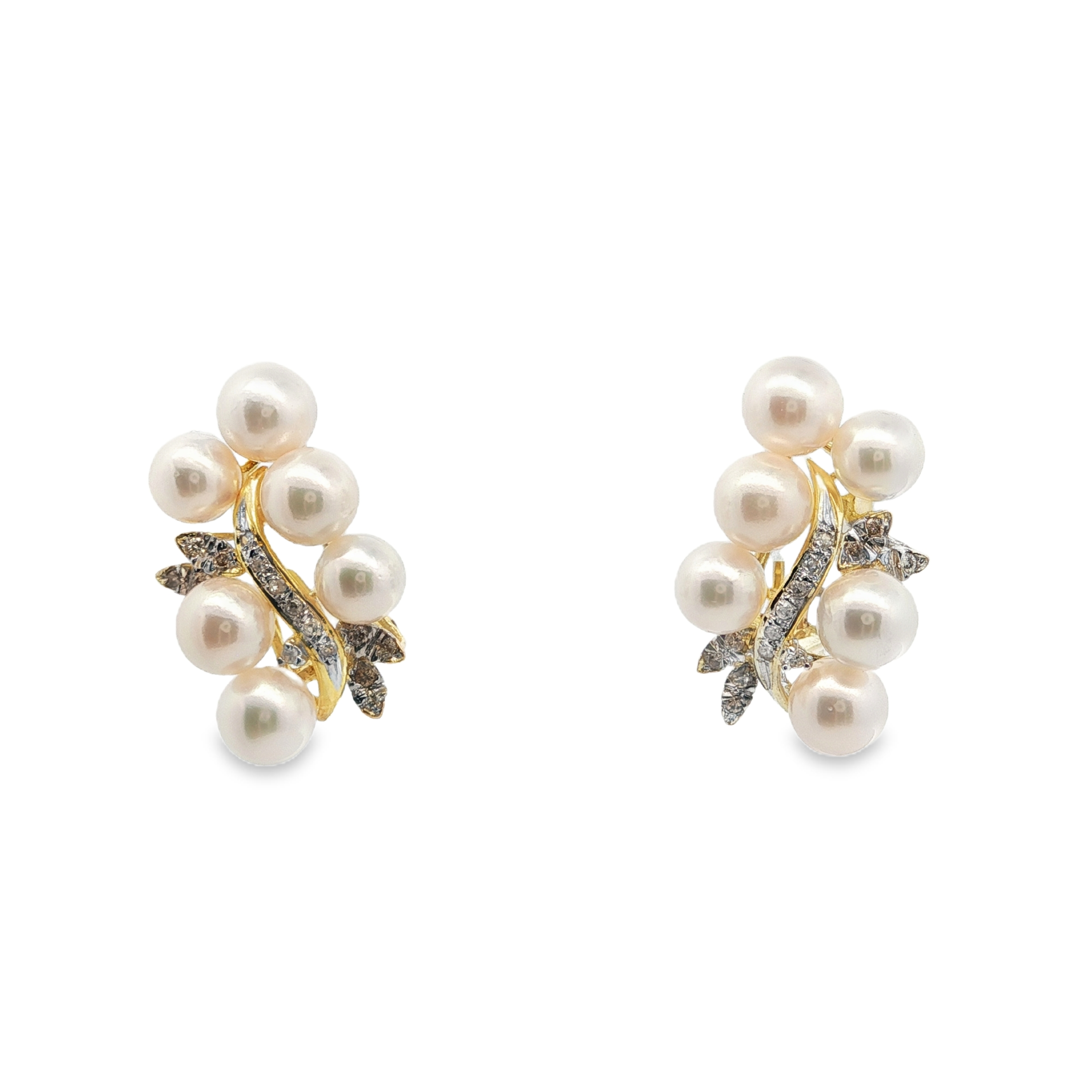 Estate by Martin Binder Akoya Pearl & Diamond Earrings