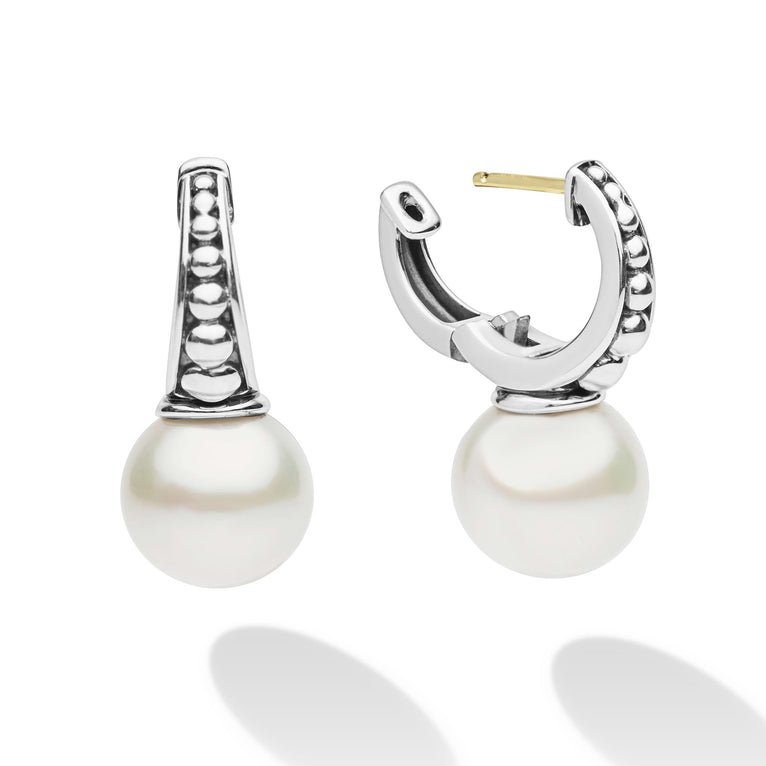 LAGOS Luna Drop Pearl Huggie Earrings