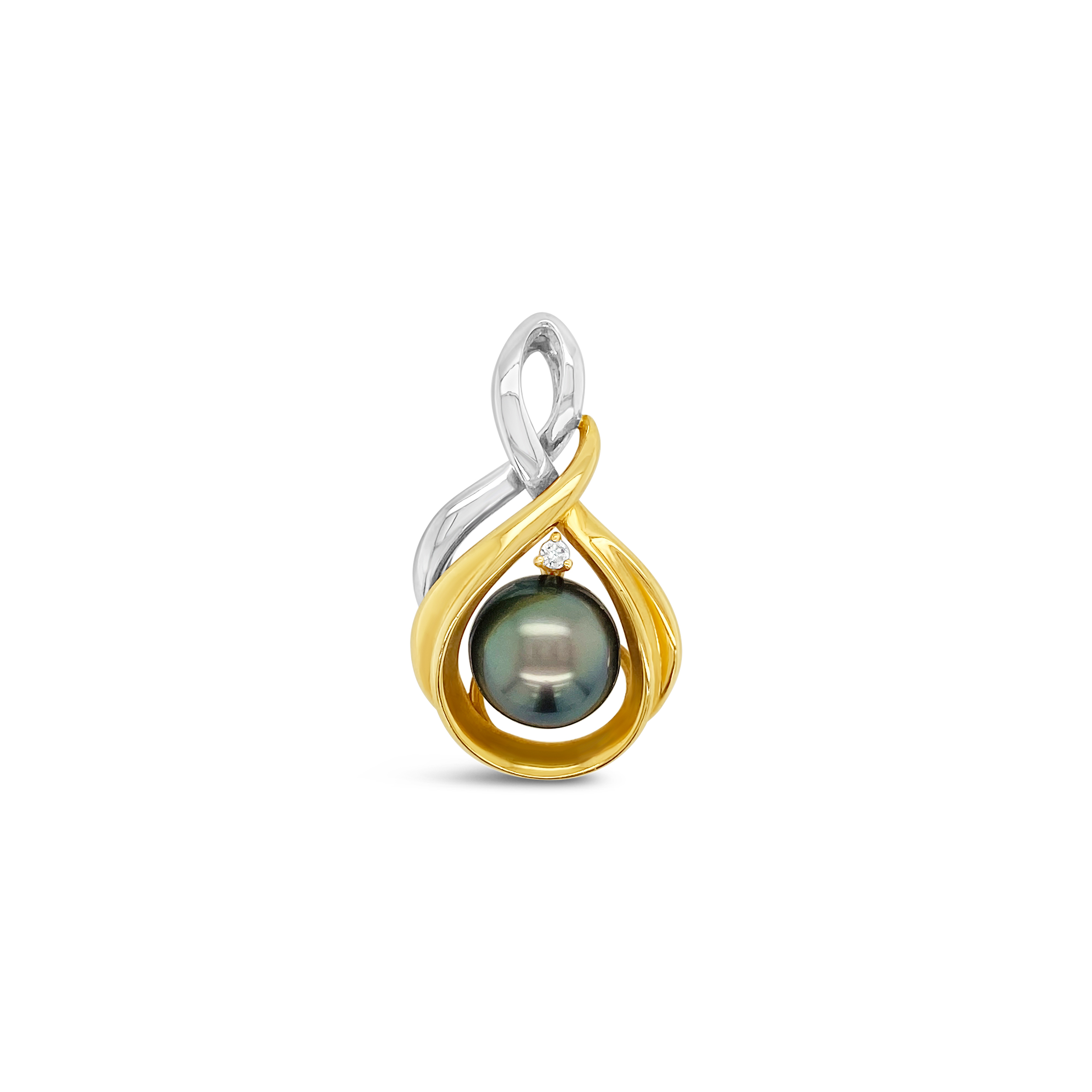 Estate By Martin Binder Tahitian Pearl & Diamond Pendant