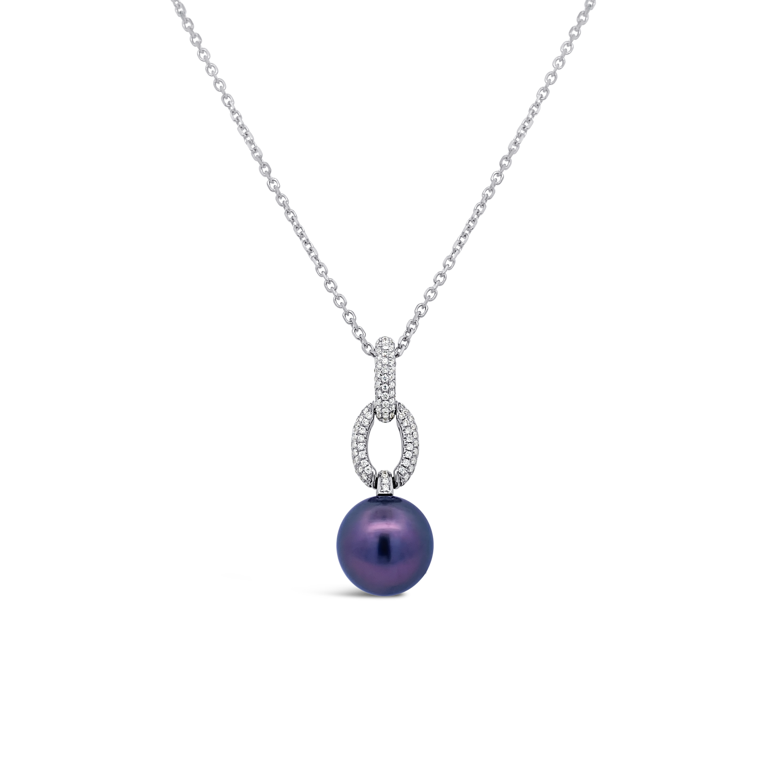 Miyana by Martin Binder Black South Sea Pearl & Diamond Necklace