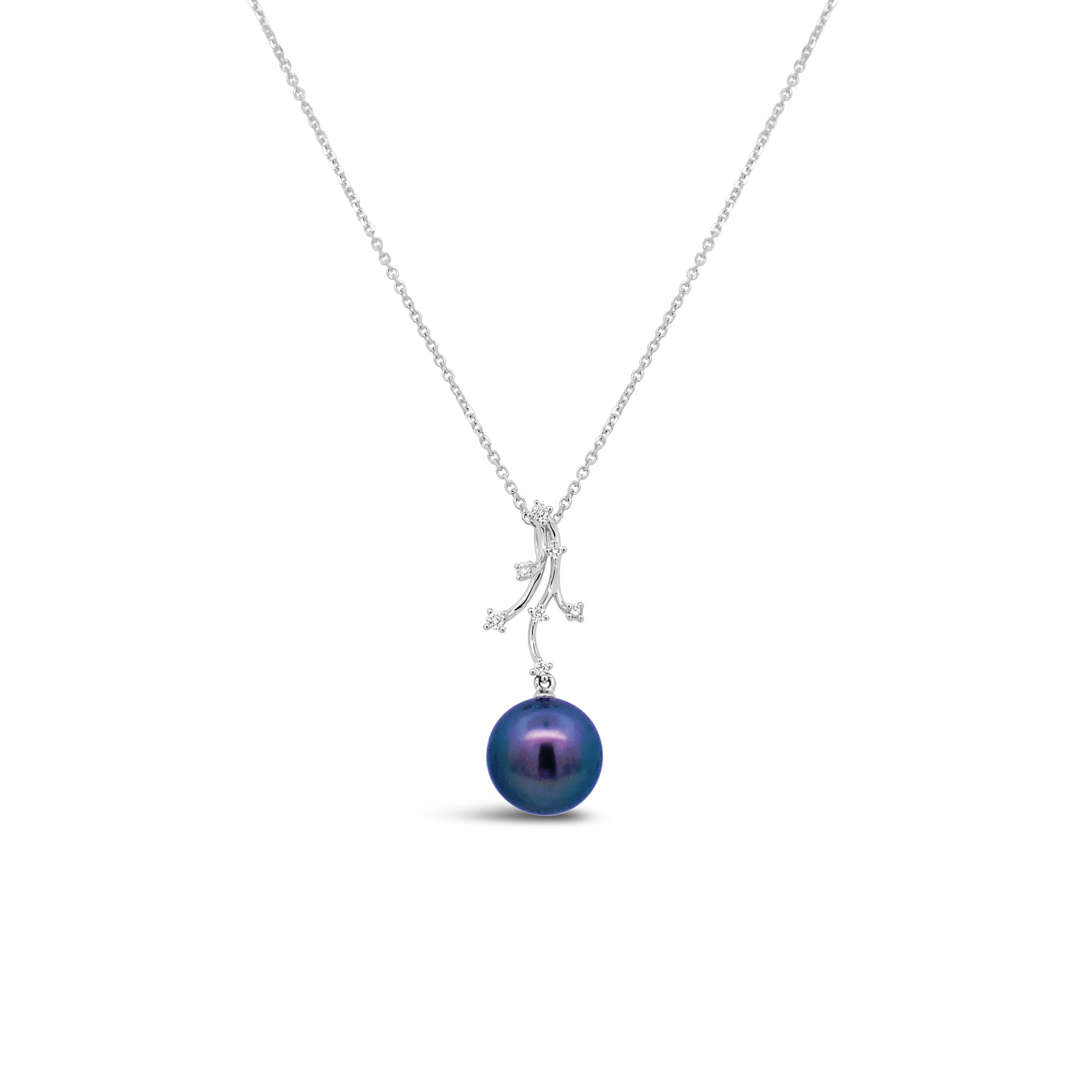 Miyana by Martin Binder Black South Sea Pearl & Diamond Necklace