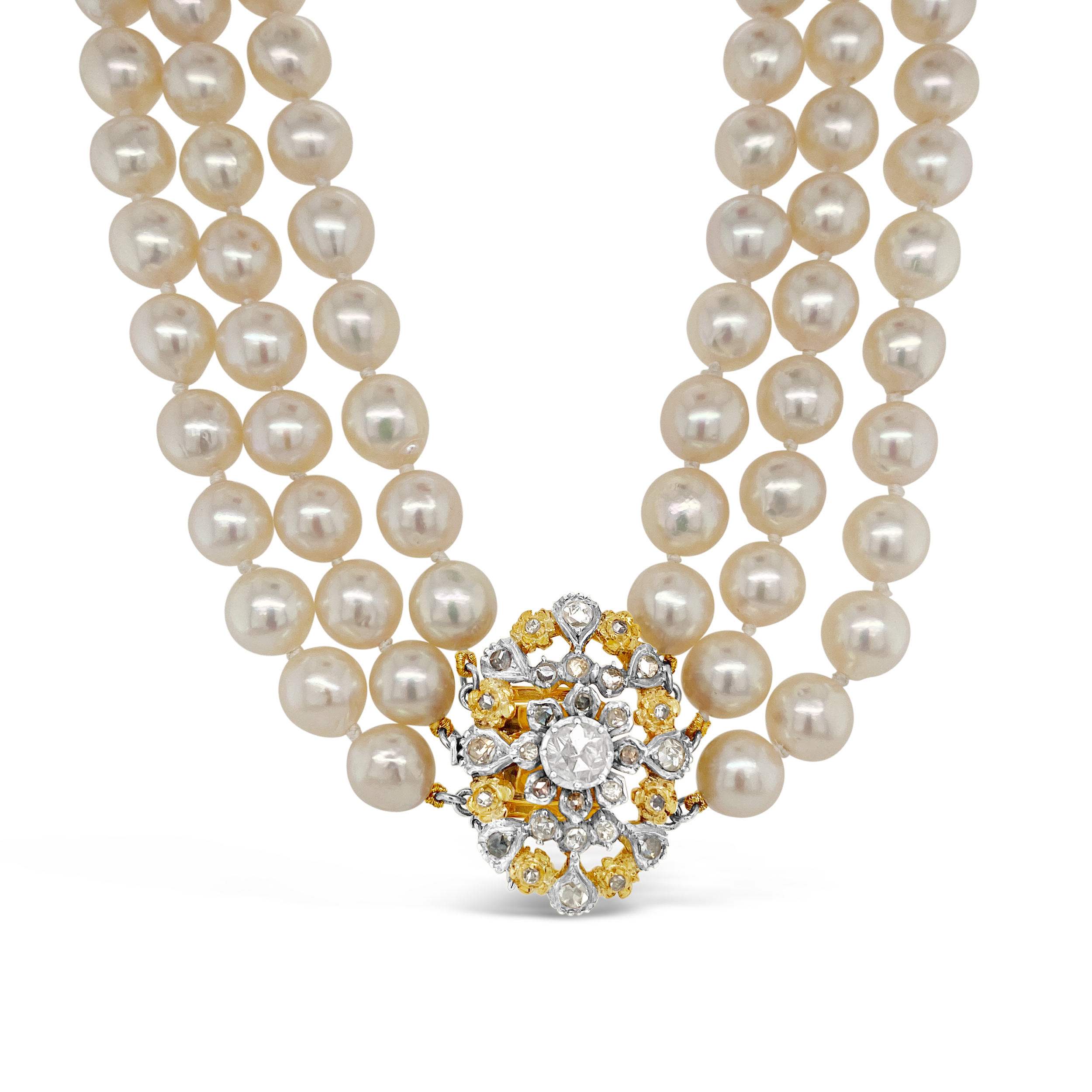 Estate By Martin Binder Akoya Pearl Multi Strand Necklace