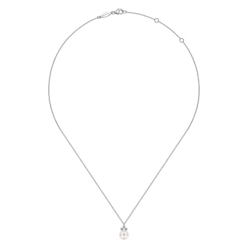 Gabriel & Co. Lusso Pearl & Diamond Pendant Necklace (0.07 ct. tw.)