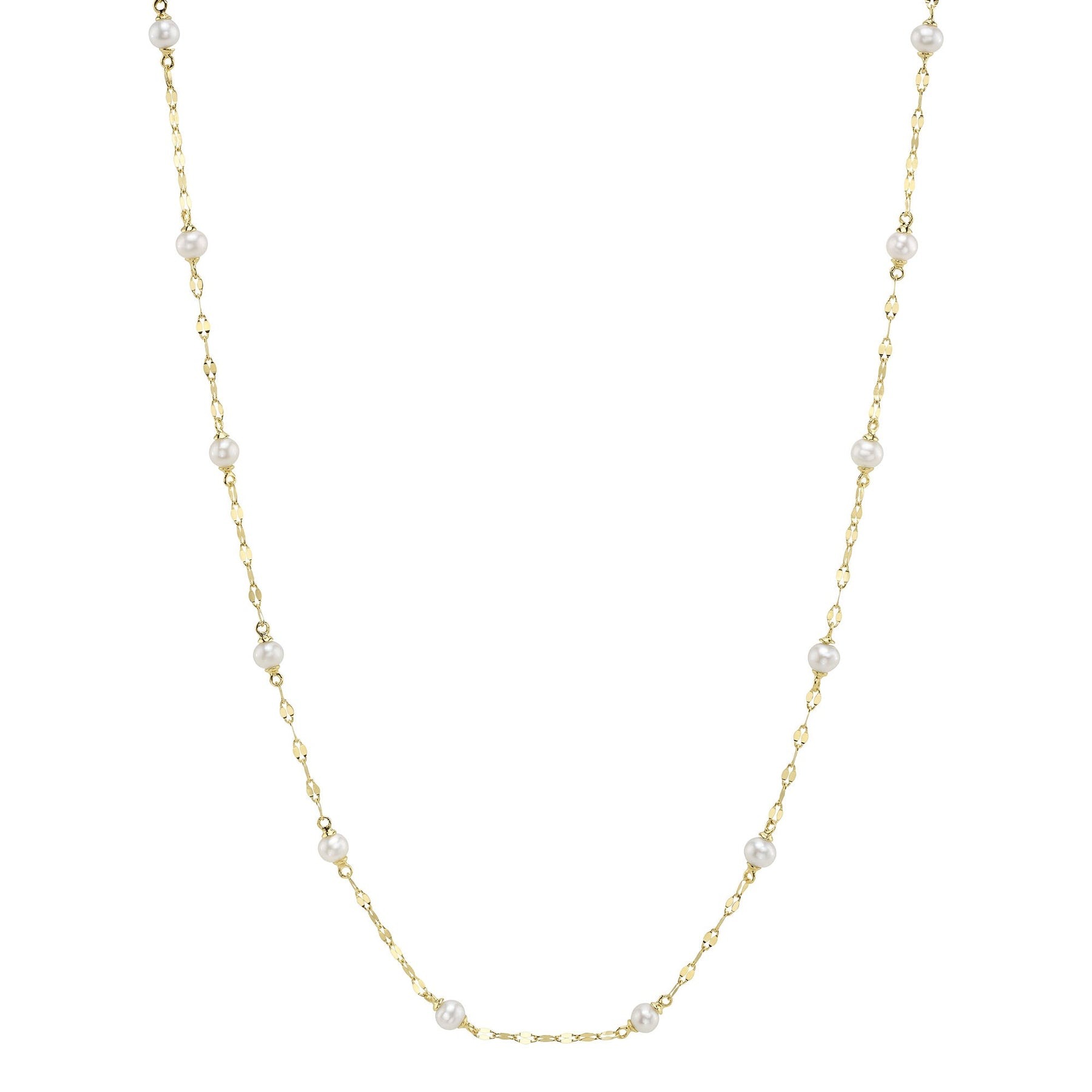 Shy Creation Pearl Sparkle Chain Necklace