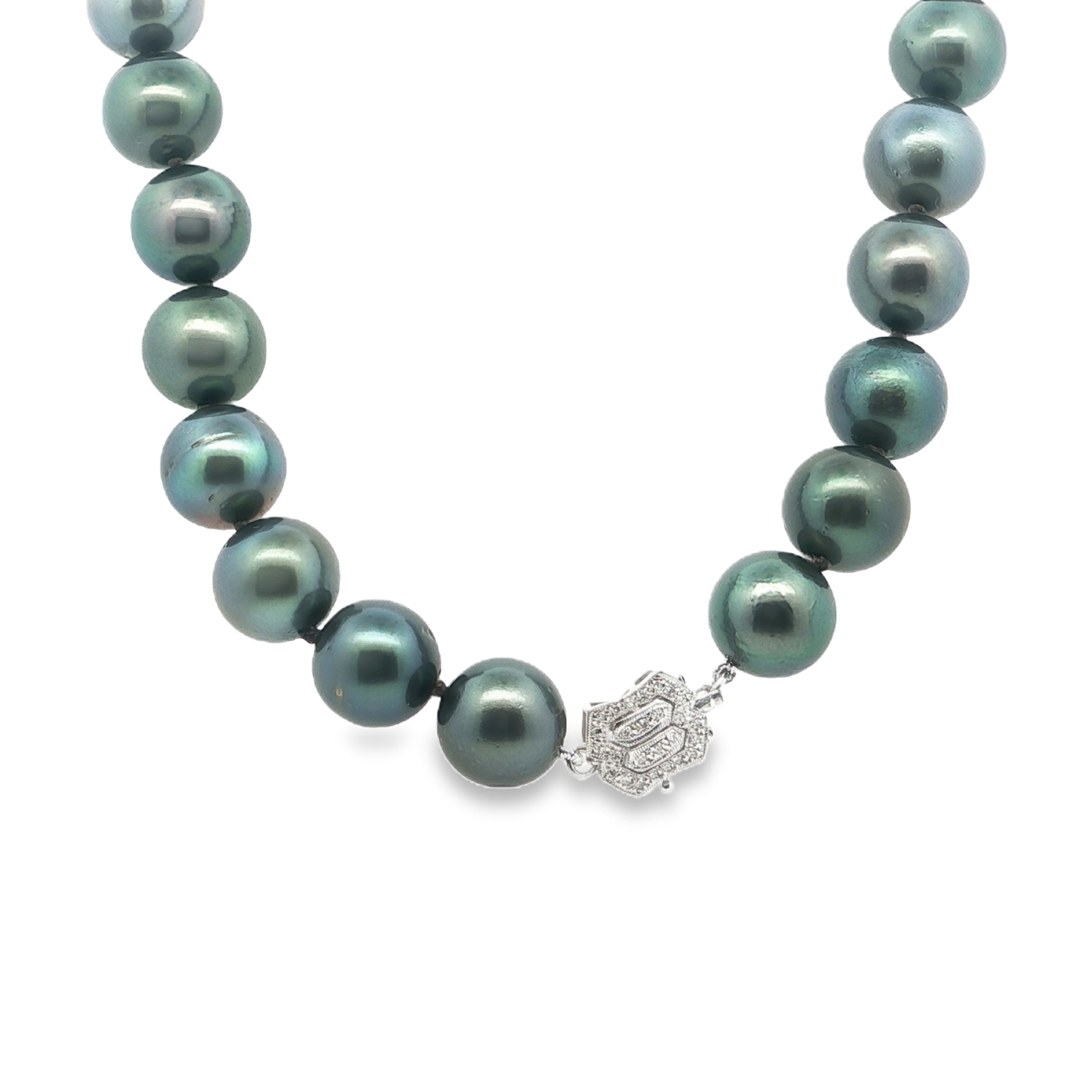 Estate by Martin Binder Black Tahitian Pearl Strand Necklace