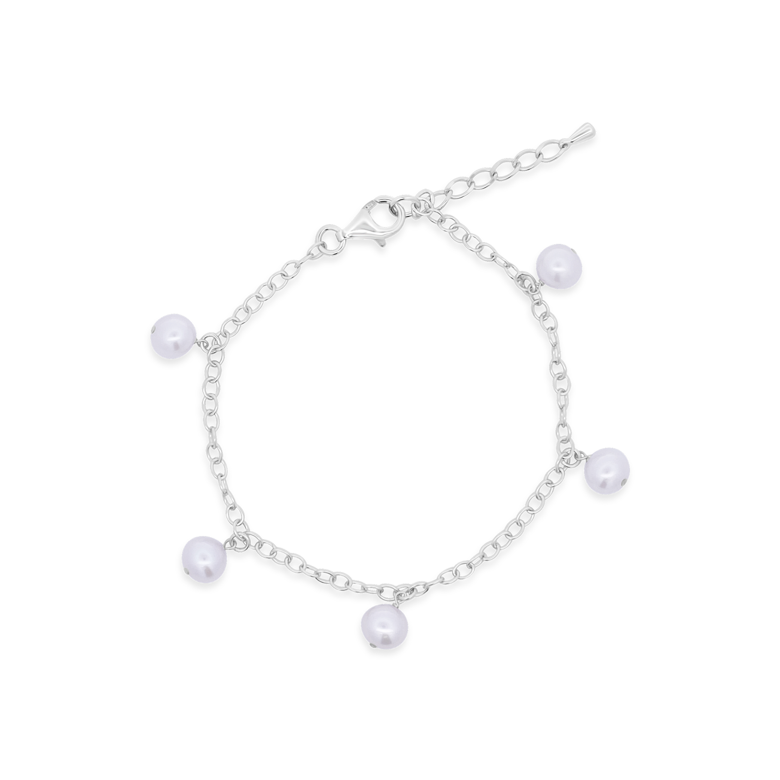 Miyana By Martin Binder Sterling Pearl Station Bracelet