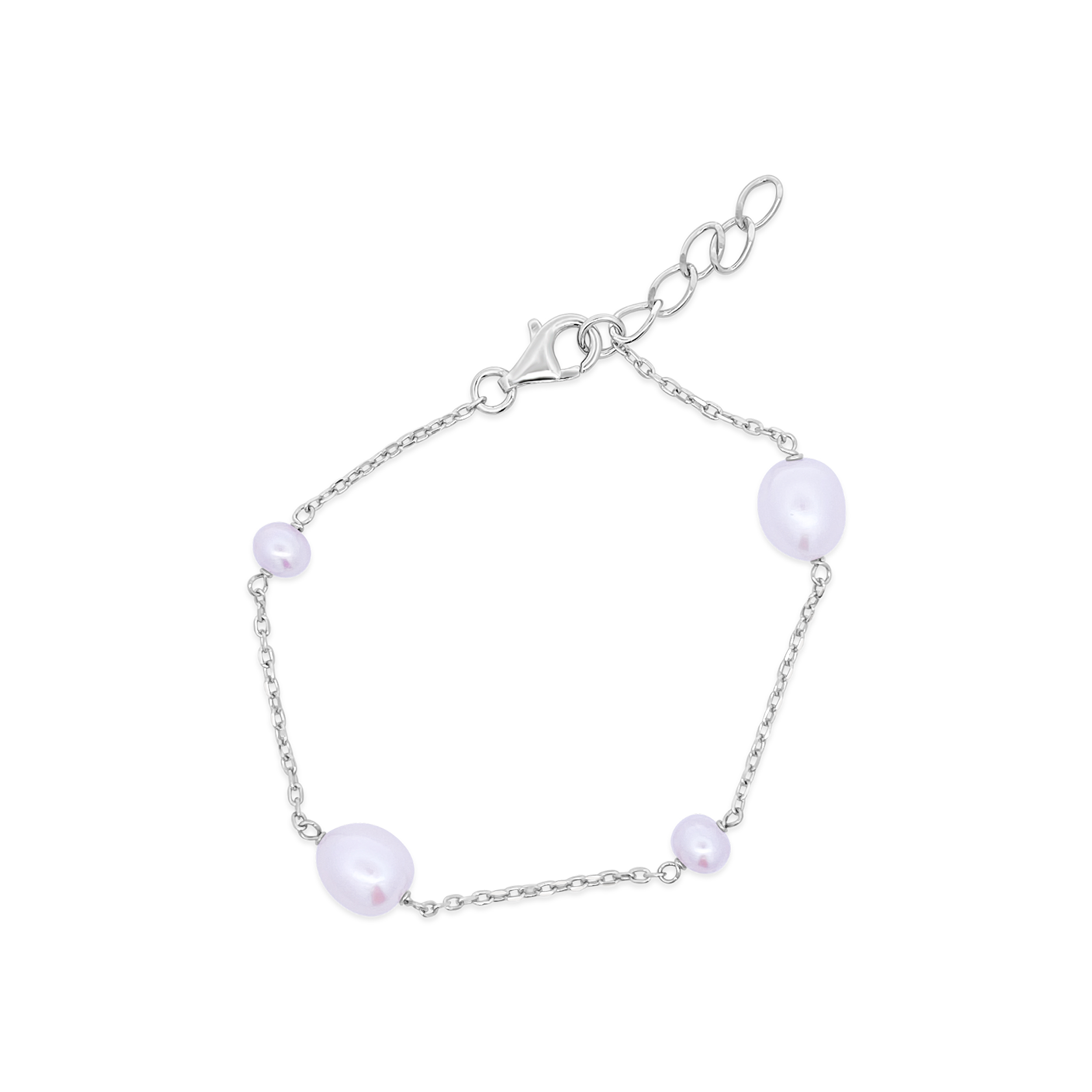 Miyana By Martin Binder Sterling Pearl Station Bracelet