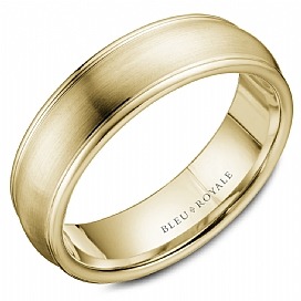 Crown Ring Yellow Gold 6.5mm Wedding Band