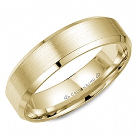 Crown Ring 6mm Gold Wedding Band
