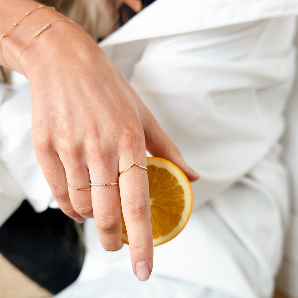 Aurelie Gi Vee Wishbone Ring