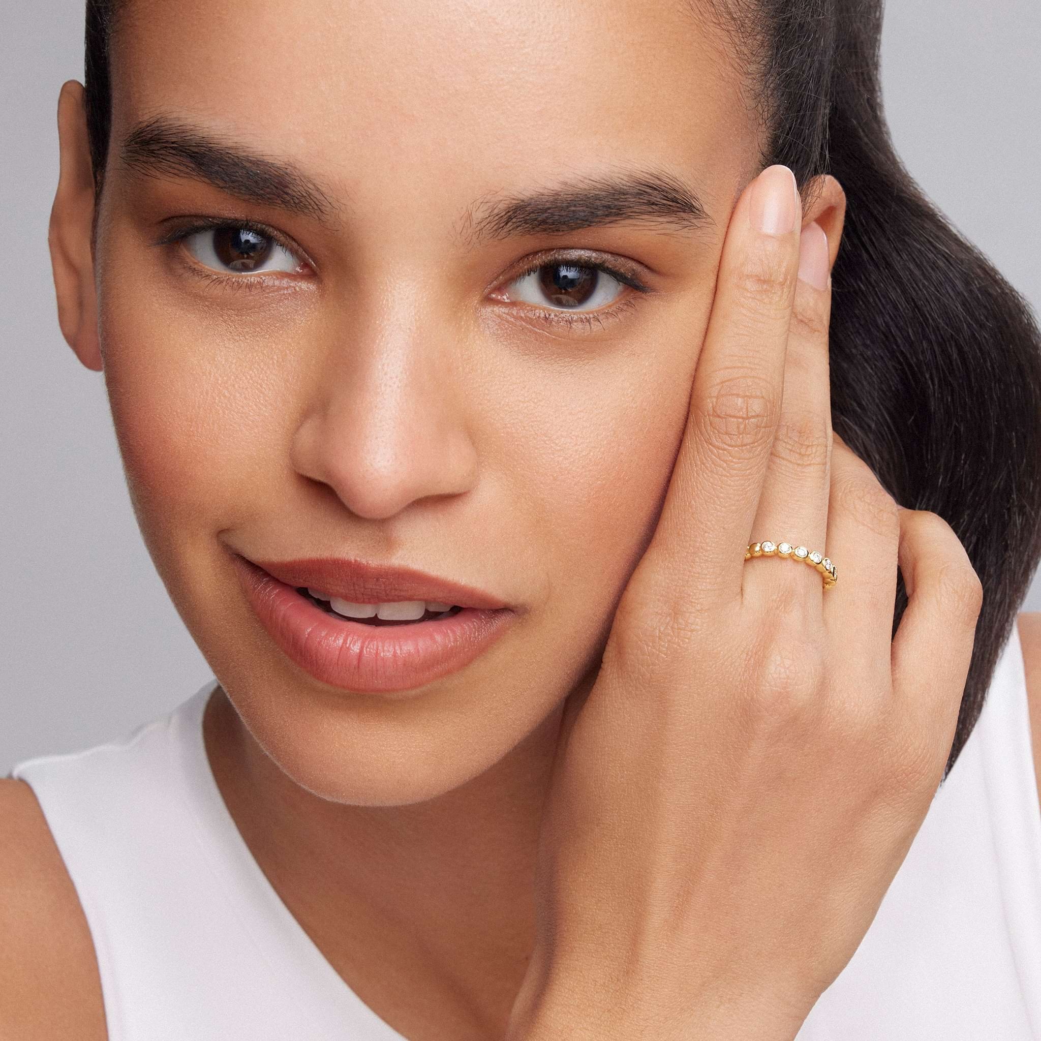 LAGOS Caviar Gold 18K Diamond Stacking Ring
