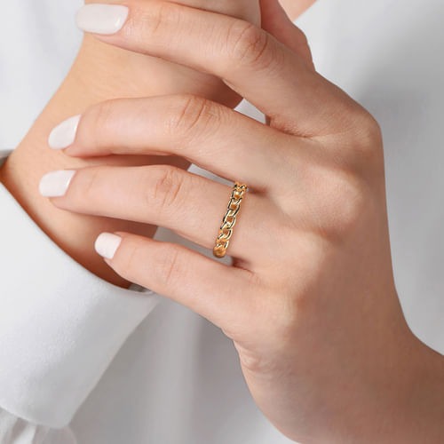 Gabriel & Co. Stackable Cuban Link Ring