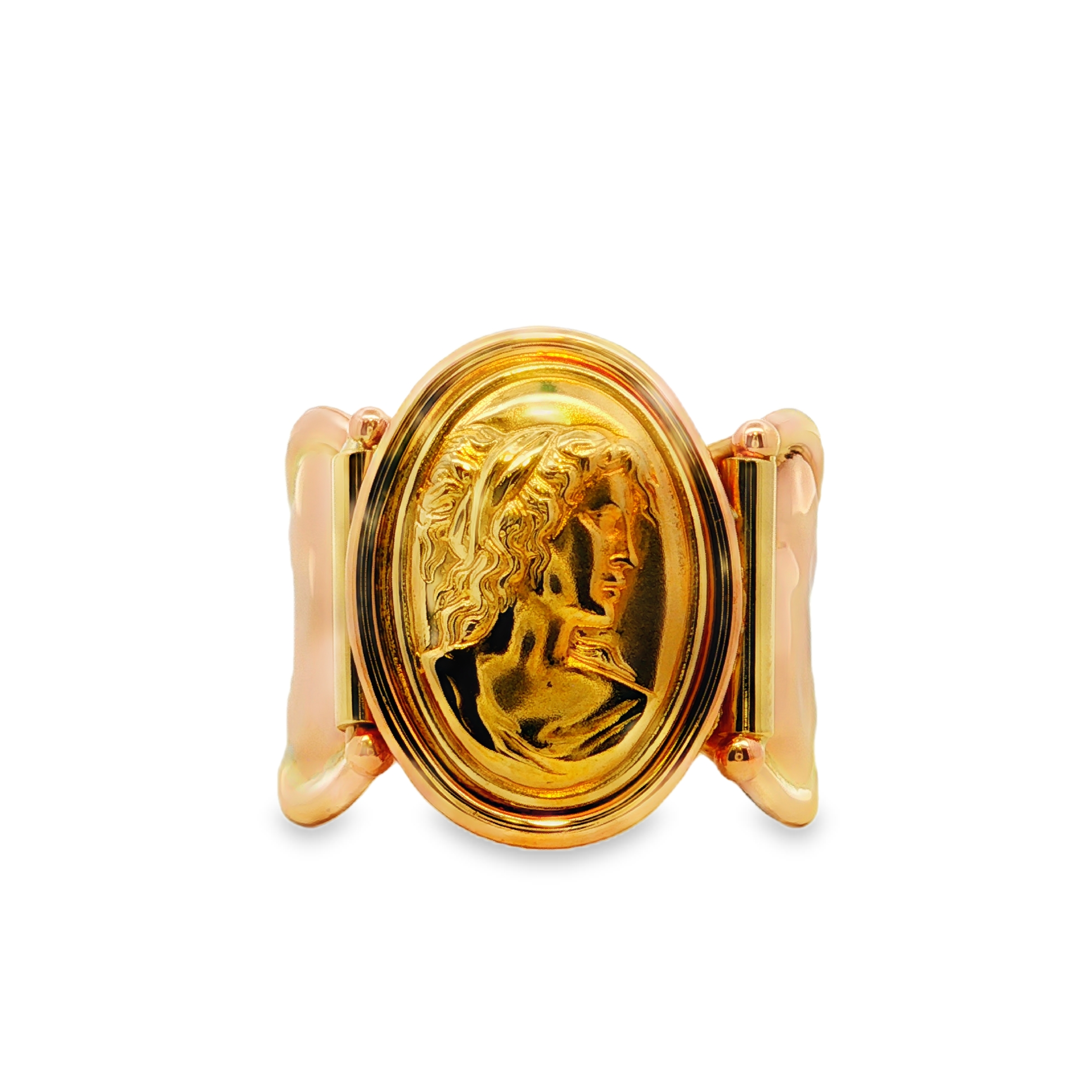 Estate by Martin Binder Gold Cameo Adjustable Ring