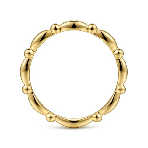 Gabriel & Co. Bujukan Orzo Shape & Bead Station Stackable Ring