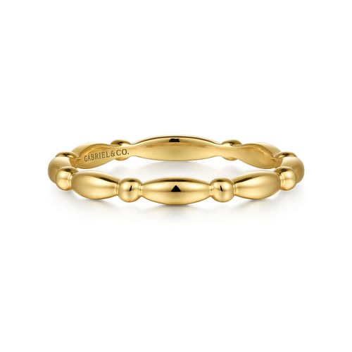 Gabriel & Co. Bujukan Orzo Shape & Bead Station Stackable Ring
