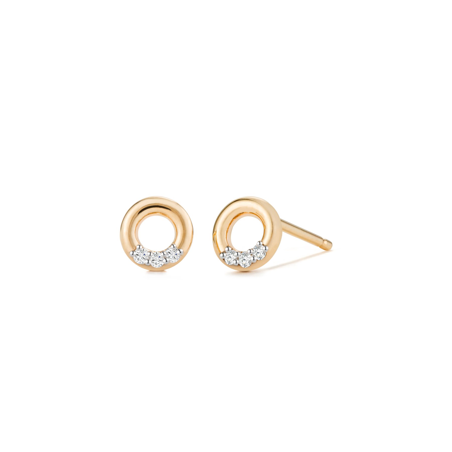 Aurelie Gi Lena Open Circle Diamond Stud Earrings