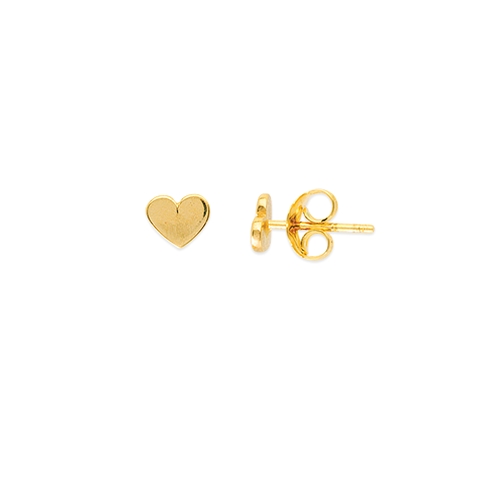 Aura By Martin Binder Gold Flat Heart Stud Earrings