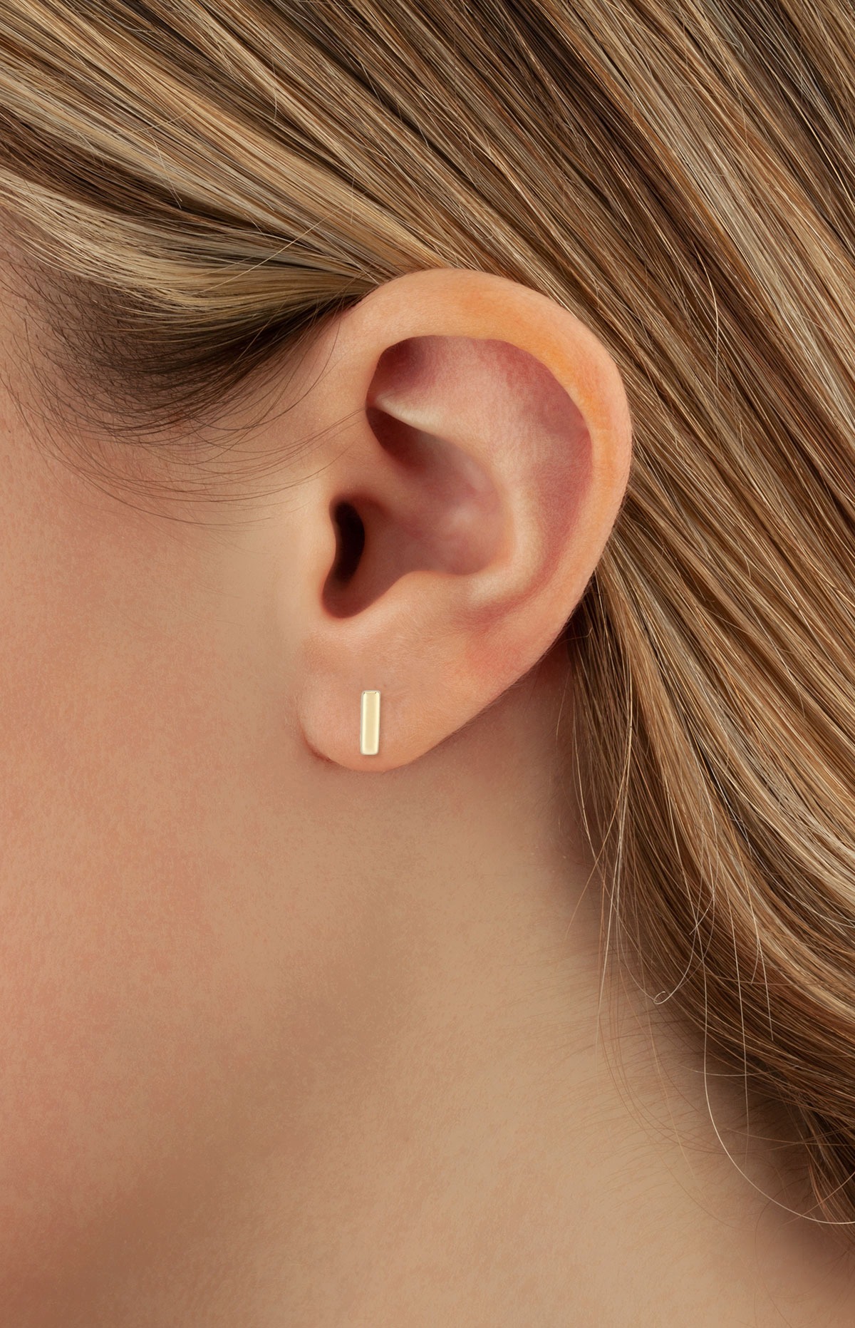 Aura By Martin Binder Gold Bar Stud Earrings
