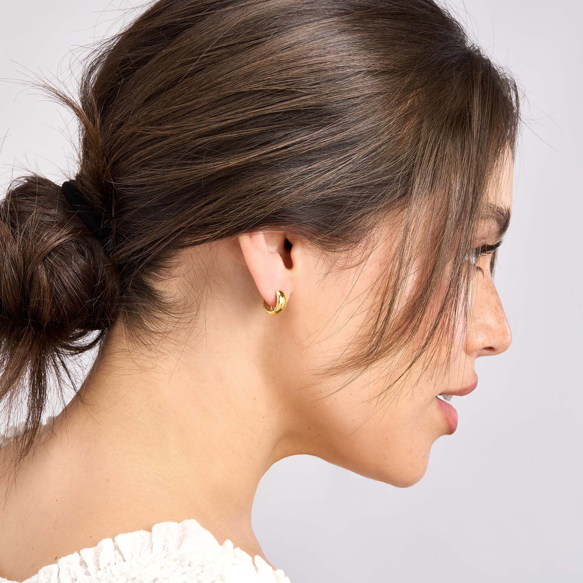 Aura By Martin Binder Wide Huggie Hoop Earrings