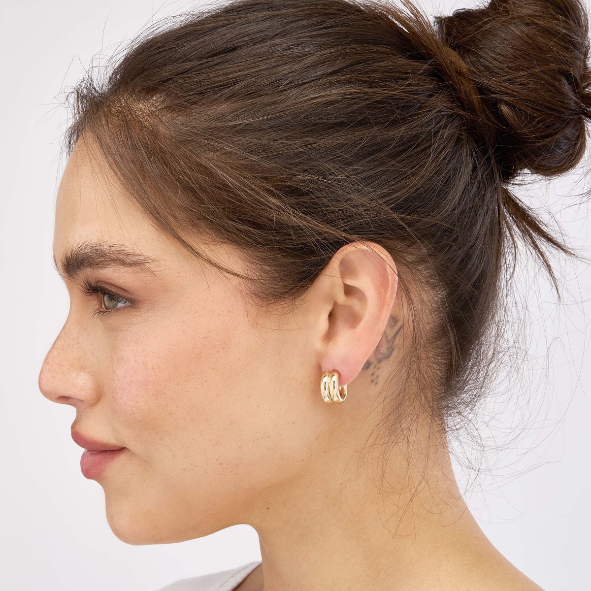 Aura By Martin Binder 15mm Small Double Open Hoop Earrings
