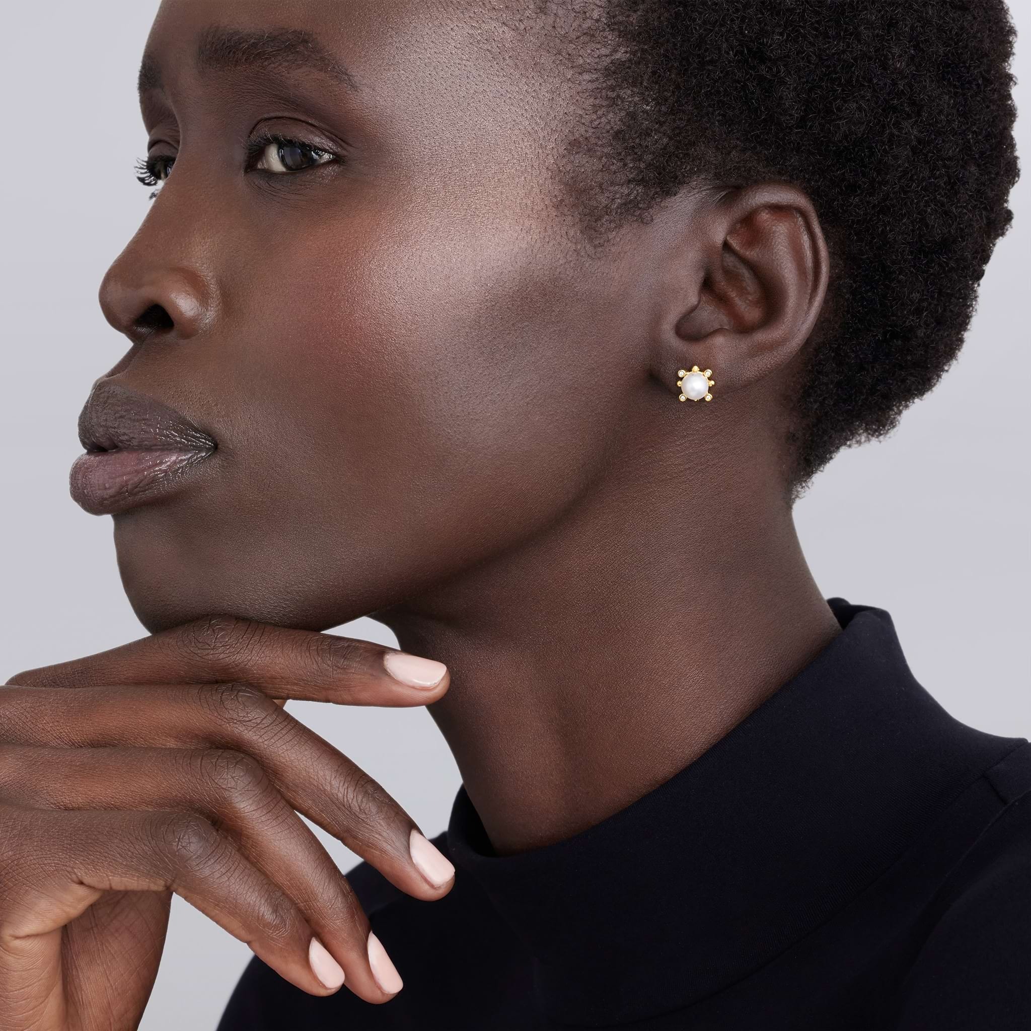 Lagos Luna Fleur Pearl Stud Earrings