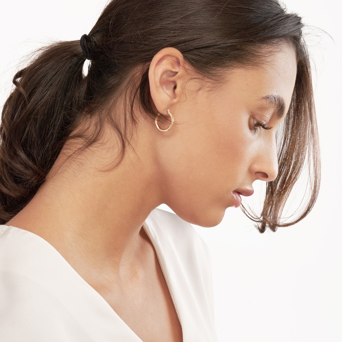 Aura By Martin Binder 3x20 Mm Hoop Earrings
