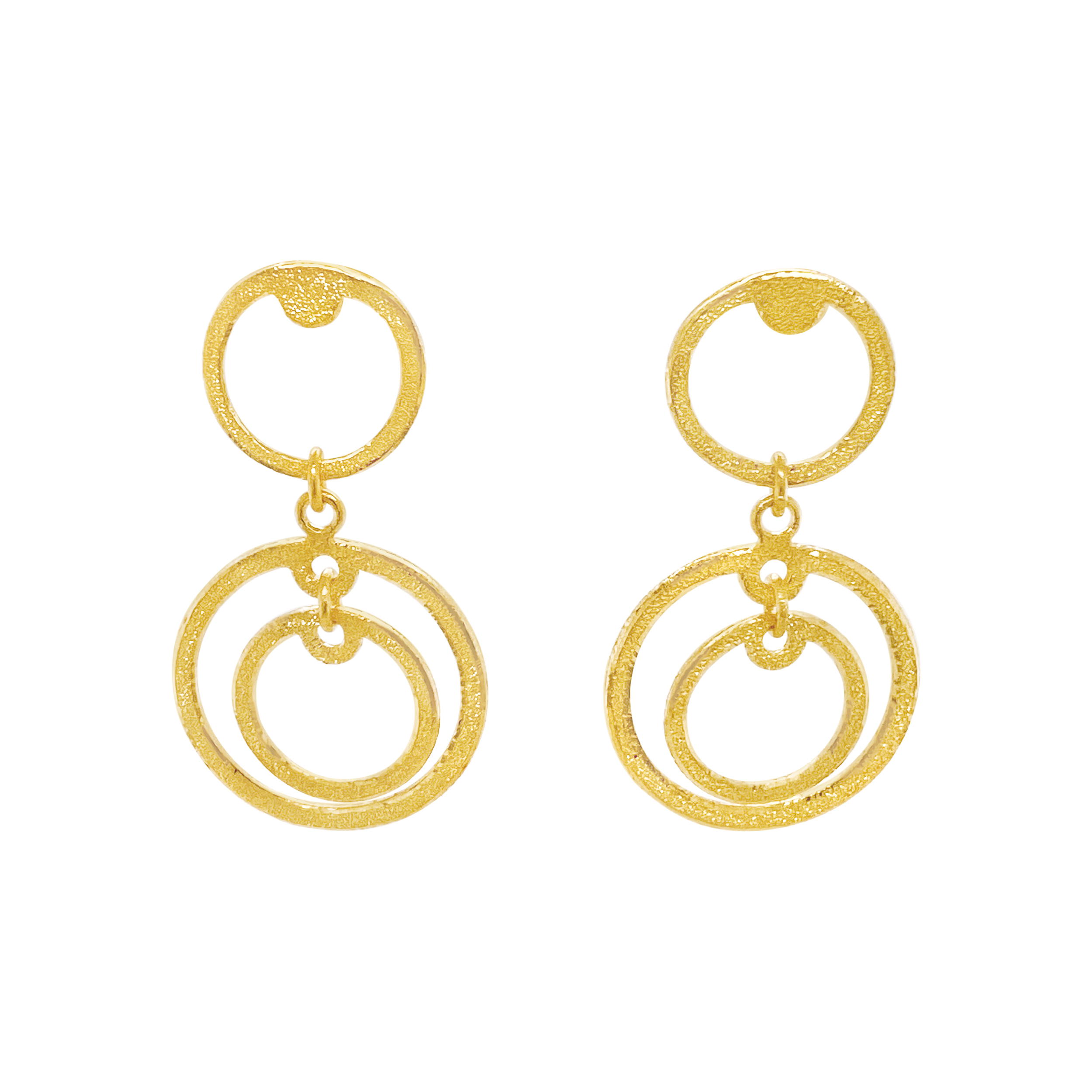 Estate by Martin Binder 999 Gold Circle Earrings