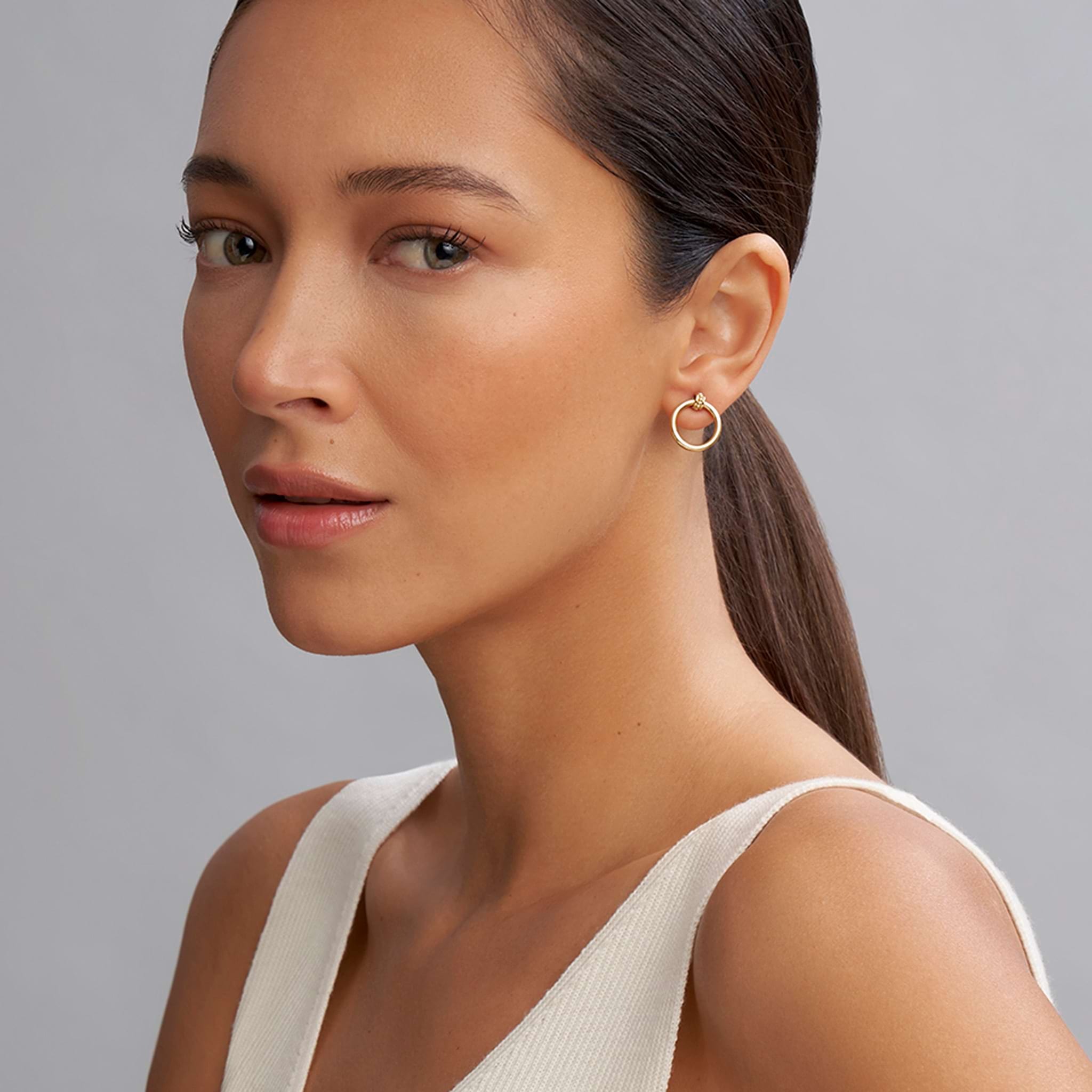 Lagos Meridian 18k Gold Circle Stud Earrings