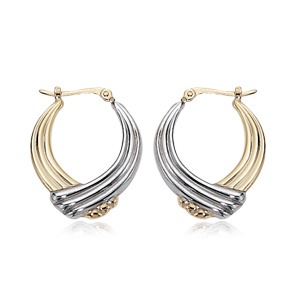 Aura By Martin Binder Two-tone Crossed Hoop Earrings
