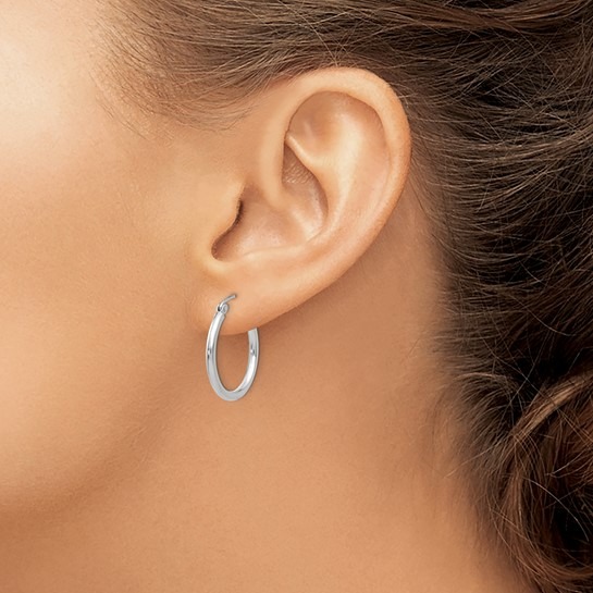 Aura By Martin Binder 2x20mm Gold Hoop Earrings