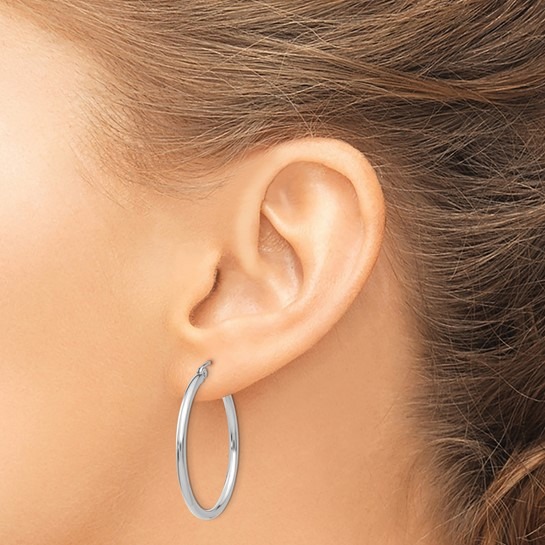 Aura By Martin Binder 2x30mm Gold Hoop Earrings