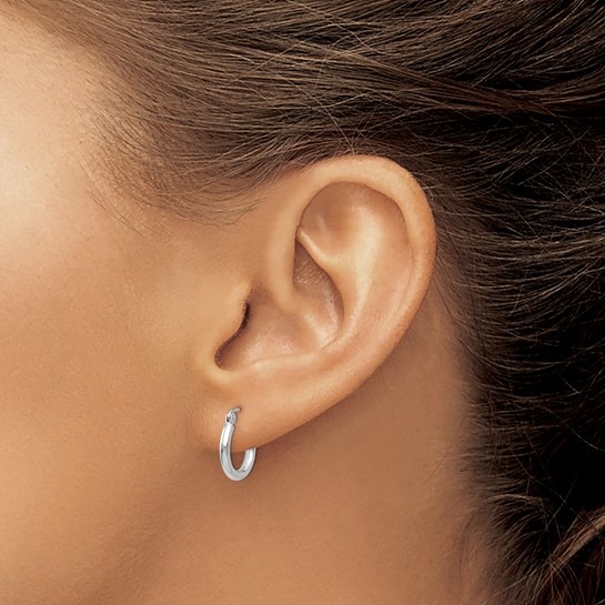 Aura By Martin Binder 2x13mm Gold Hoop Earrings