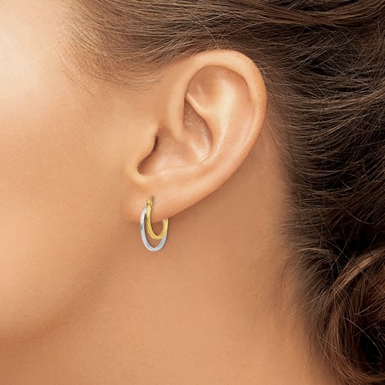 Aura By Martin Binder Two-tone Hoop Earrings