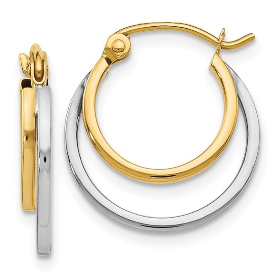 Aura By Martin Binder Two-tone Hoop Earrings