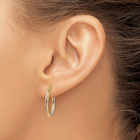 Aura By Martin Binder Two-tone Twisted Hoop Earrings
