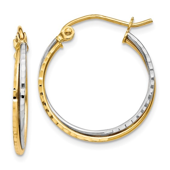 Aura By Martin Binder Two-tone Twisted Hoop Earrings