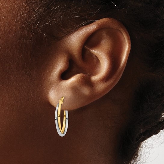 Aura By Martin Binder Two-tone Hollow Hoop Earrings