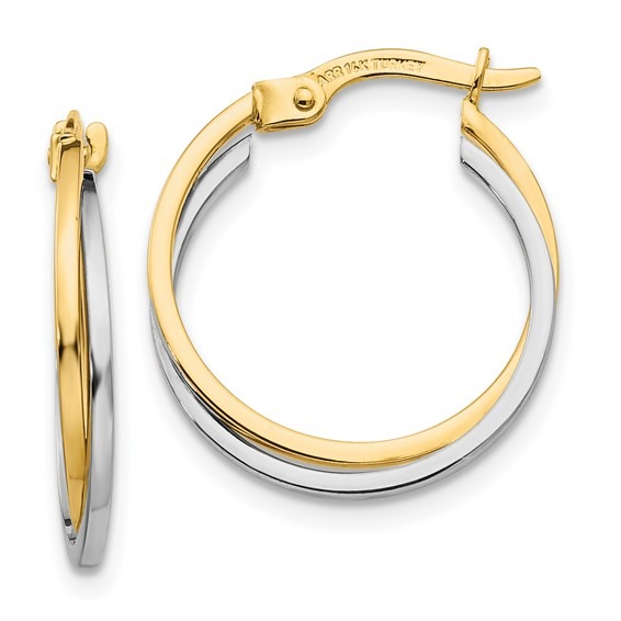 Aura By Martin Binder Two-tone Hollow Hoop Earrings