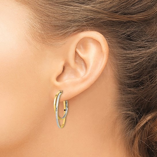 Aura By Martin Binder Two-tone Oval Hoop Earrings