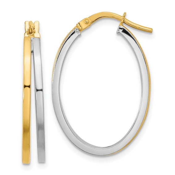 Aura By Martin Binder Two-tone Oval Hoop Earrings