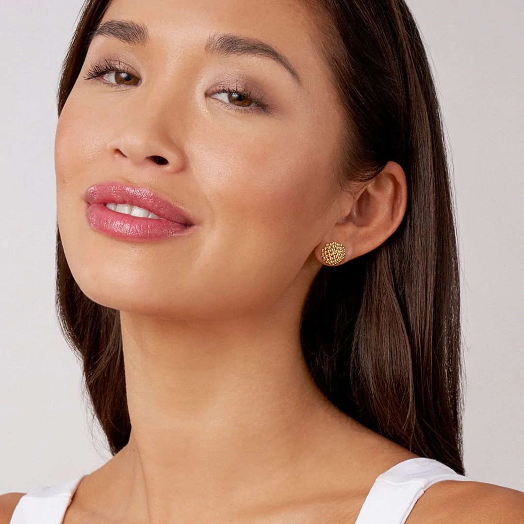 Lagos Caviar Gold Large 18k Beaded Stud Earrings