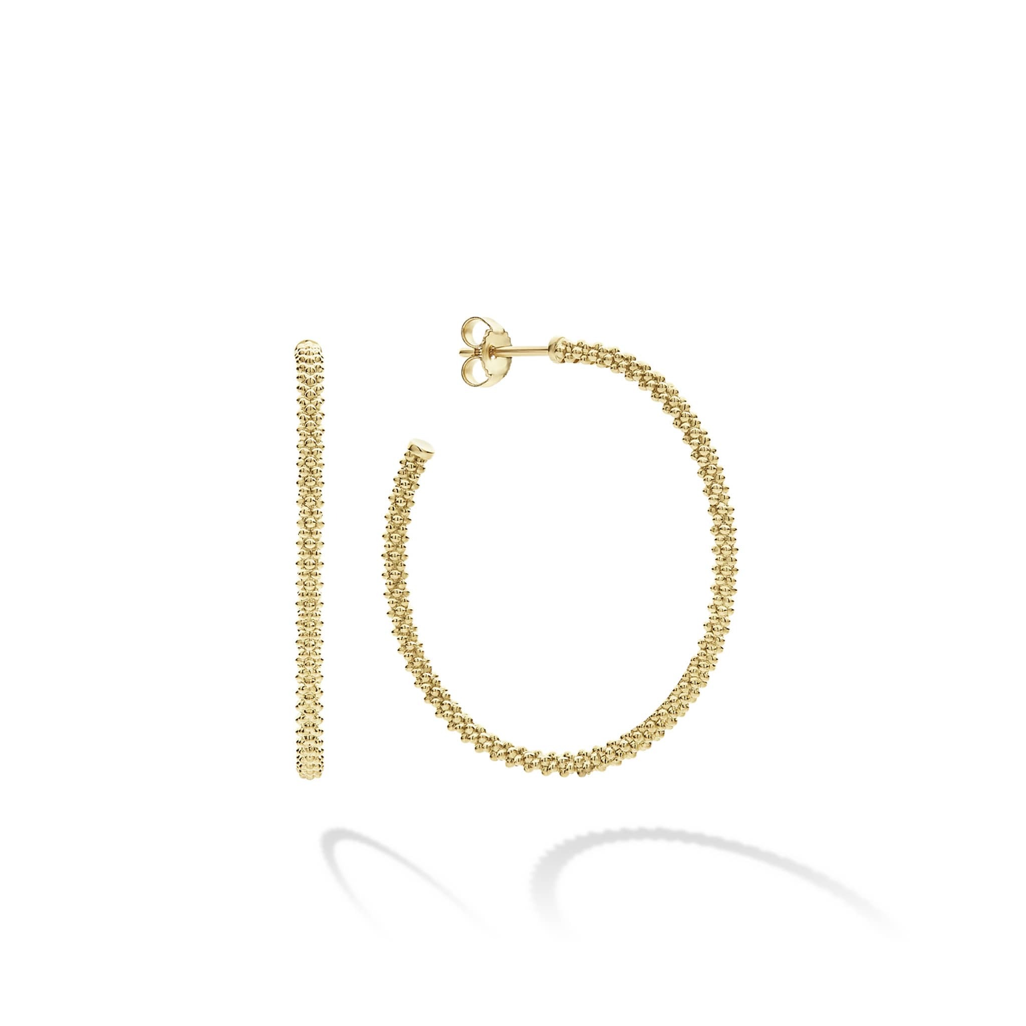 Lagos Small 18k Gold Caviar Hoop Earrings