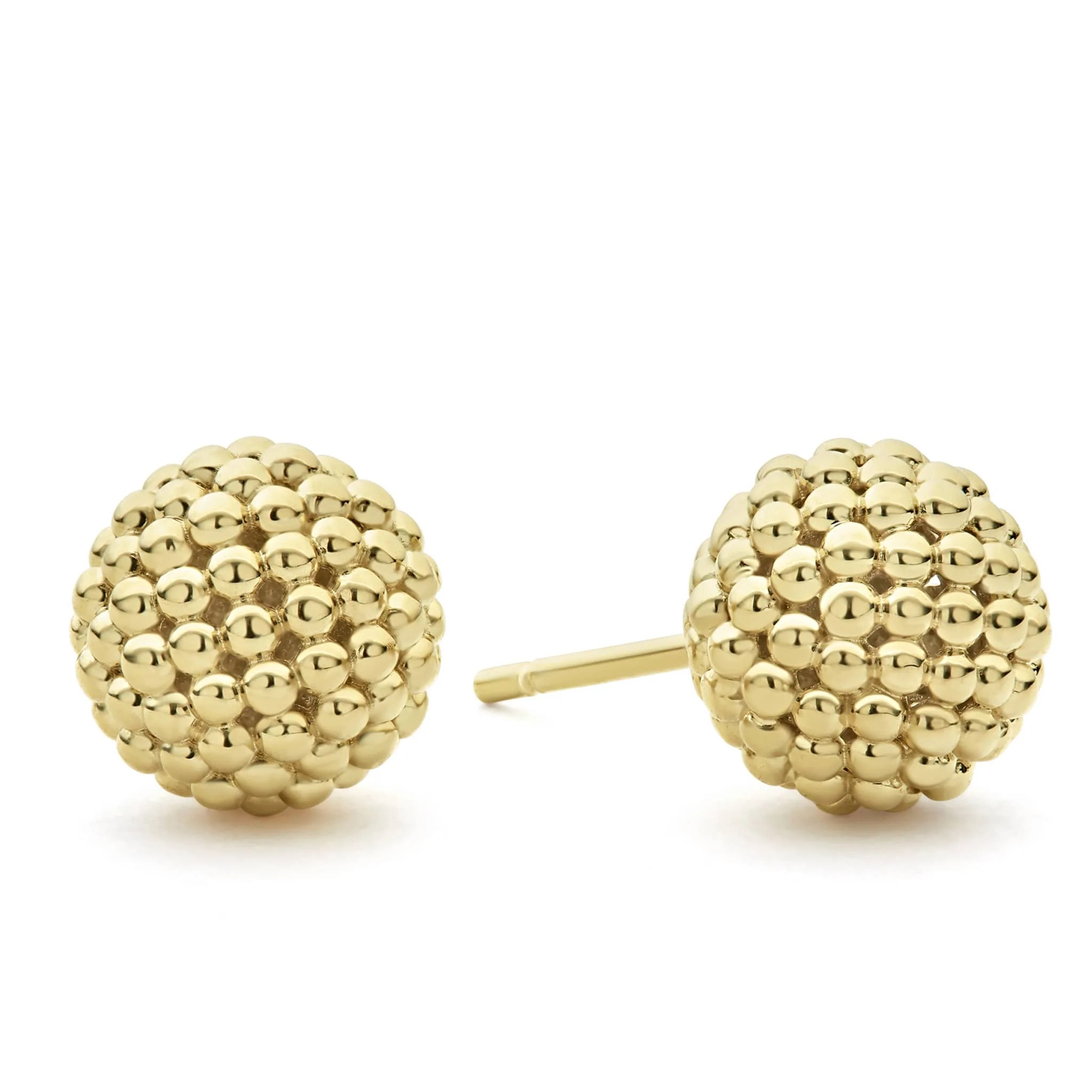 Lagos Caviar Gold Stud Earrings
