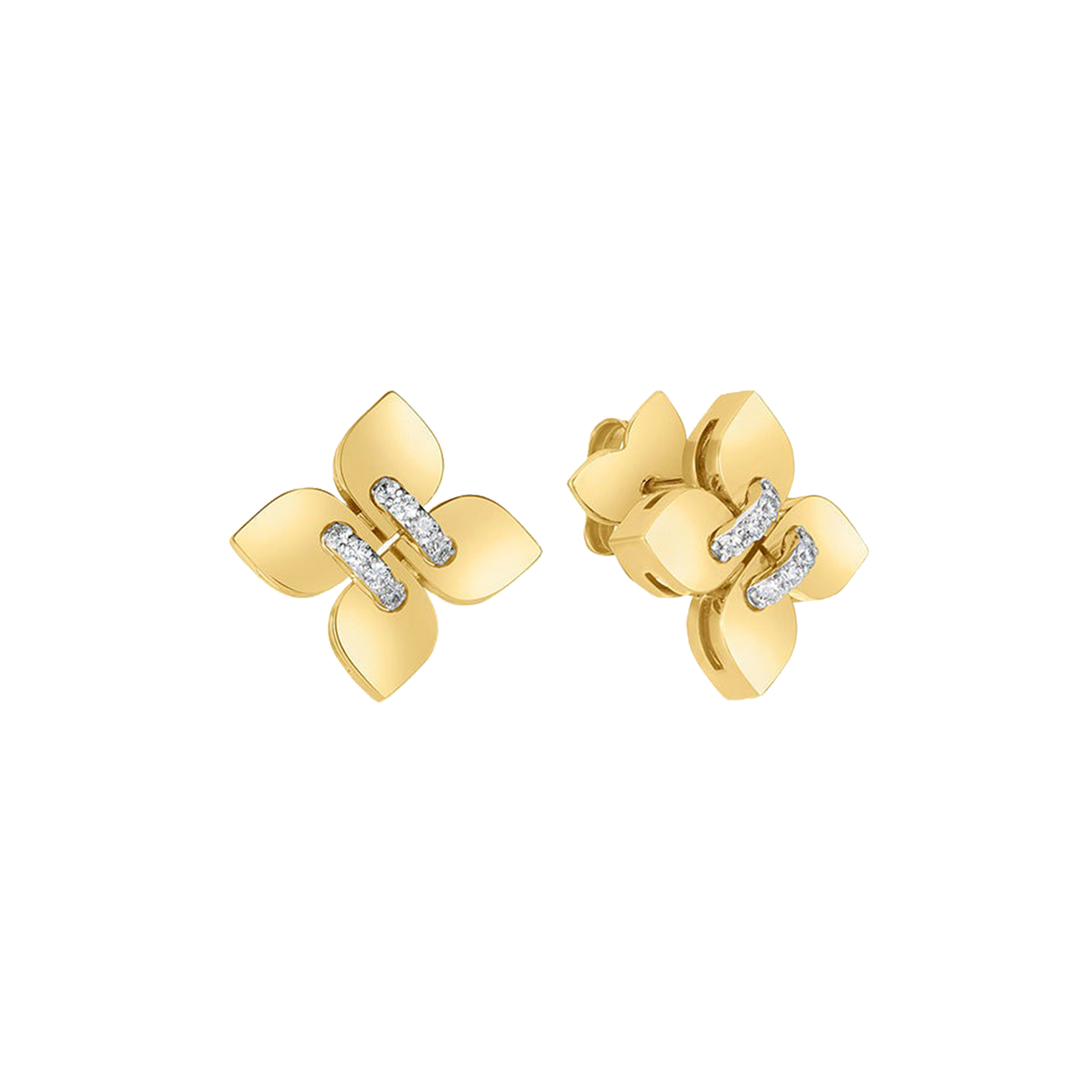 Roberto Coin Venetian Princess Two-Tone 15mm Diamond Stud Earrings