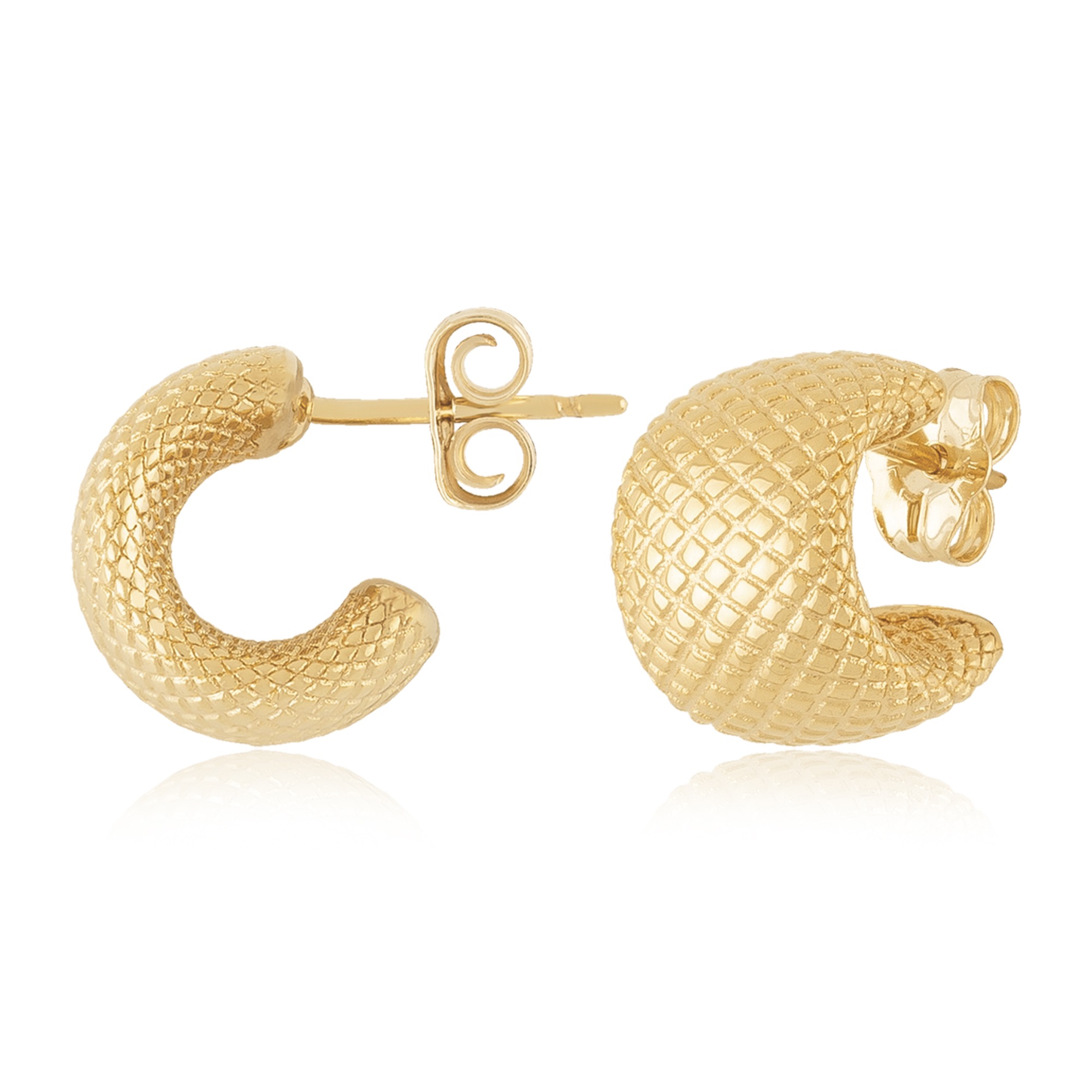 Aura by Martin Binder 11mm Faceted Band Hoop Earrings