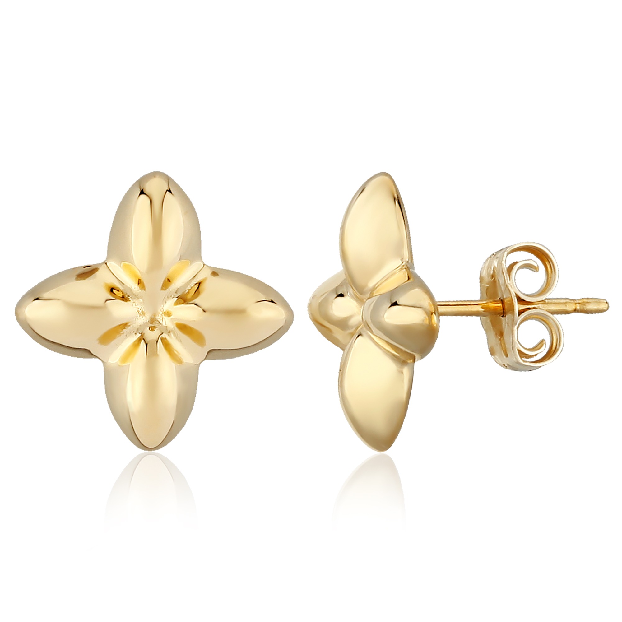 Aura by Martin Binder 10mm Fleur De Lis Flower Stud Earrings