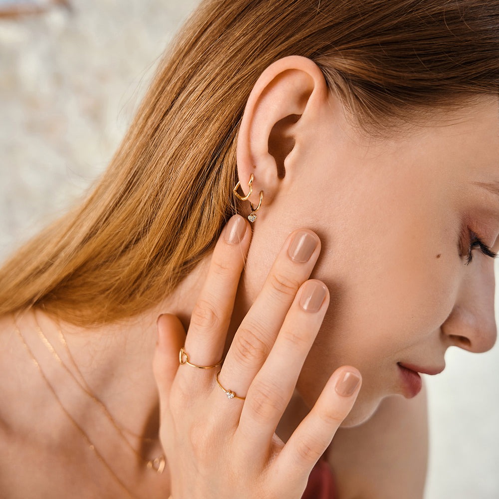 Aurelie Gi Julliette Heart Hoop Earrings