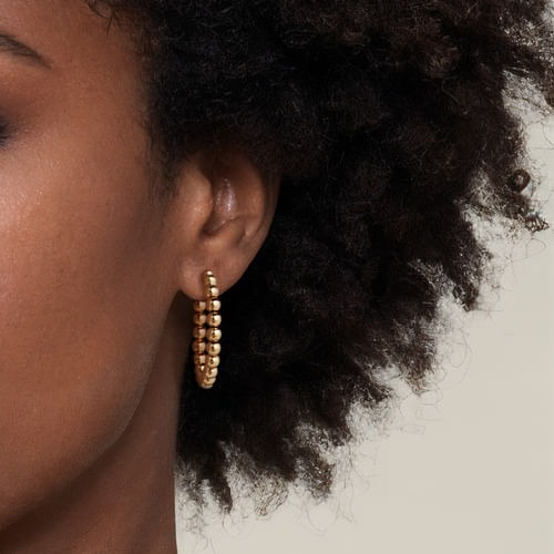 Gabriel & Co. Bujukan 30mm Beads Classic Hoop Earrings